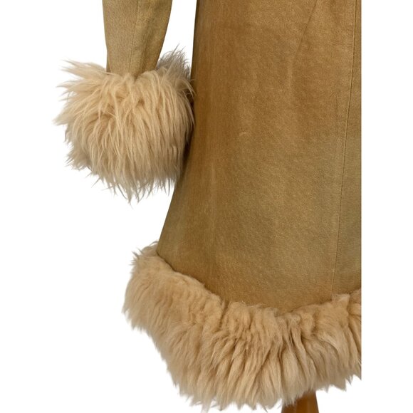 Vtg 60s Leather & Afghan Penny Lane Coat | Free People Boho Indie Luxe Grunge S - Picture 9 of 13